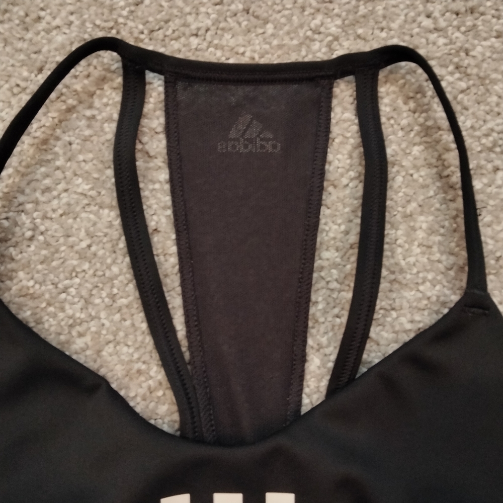 NWT Sz XS Adidas Aeroready 3 Stripes Sports Bra - Picture 2 of 8